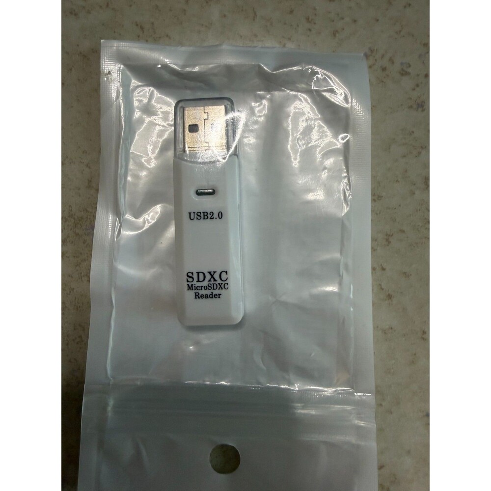 2-in-1 USB 2.0 SD SDXC Micro SD Card Reader Adapter D-528 White NEW